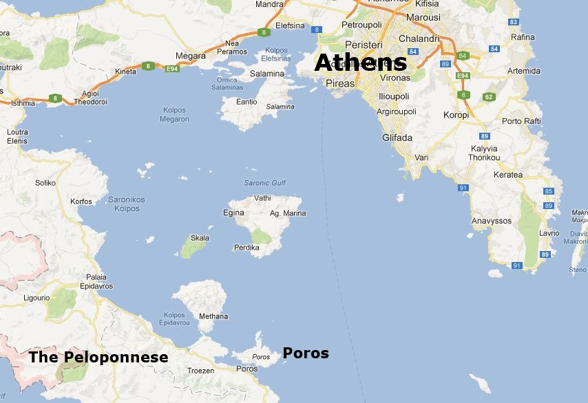 Poros in the Saronic Gulf Islands of Greece