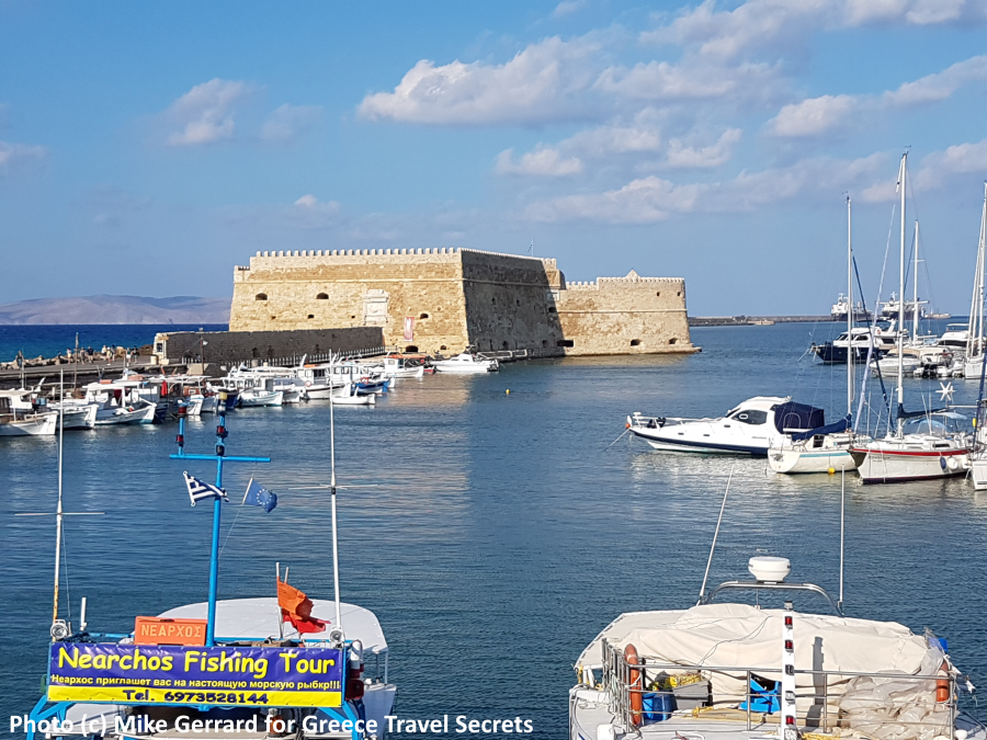Irakleio’s Venetian Harbour is one of its most attractive features, and a stroll around here with a visit to the Venetian Fortress that guards it is a relaxing treat.
