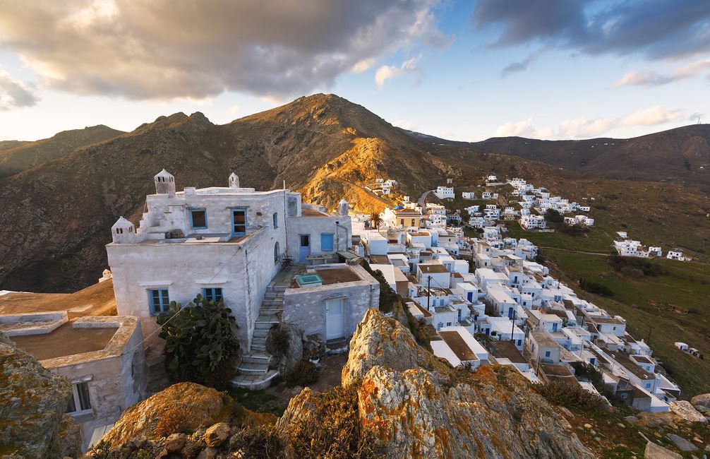Serifos is one of the Cyclades islands in the Aegean Sea, a rugged and mountainous island with a small population.