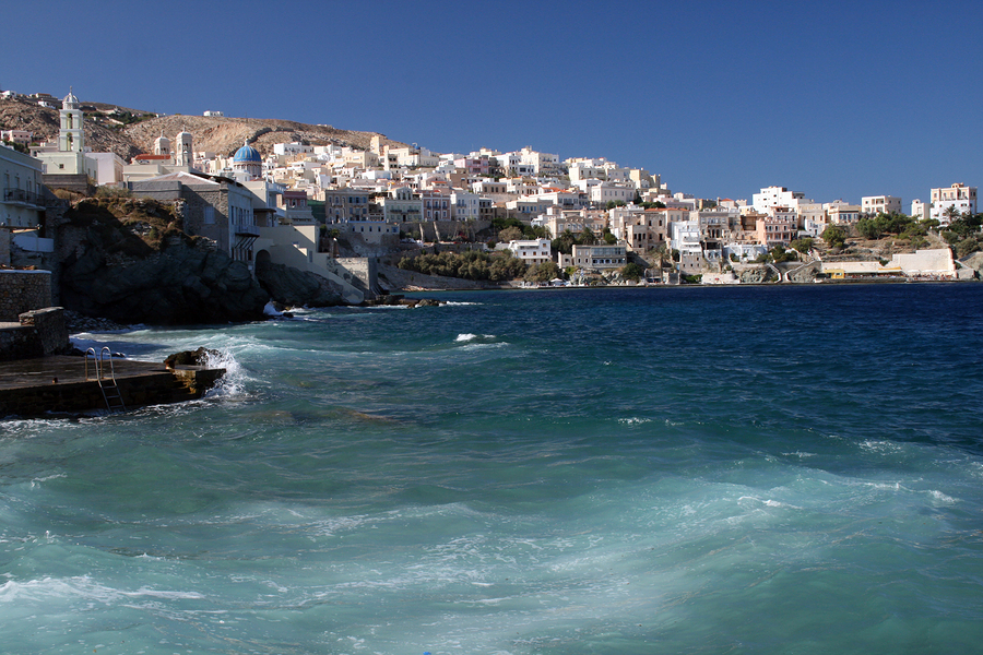 Syros is in the Cyclades islands, with Ermoupoli as its main town and some good beaches, described here on the Greece Travel Secrets website.