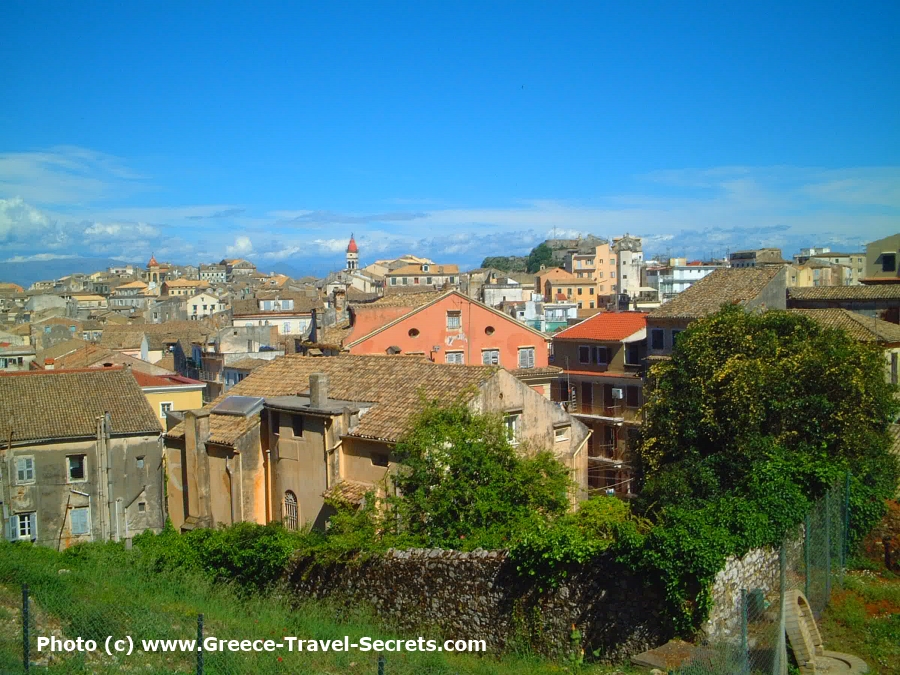 The Roofs of Corfu Old Town Seen from the Old Fort